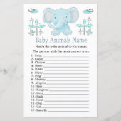 Blauwe olifant Babydieren Naam Game (Voorkant)