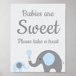 Blauwe olifant baby's zijn lekker.. poster