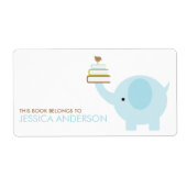 Blauwe olifant Boekplaten Labels (Voorkant)