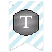 Blauwe olifant Bow-stropdas Twin Boys Baby shower Vlaggetjes (Derde vlag)