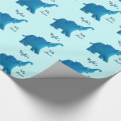 blauwe olifant cadeaupapier (Hoek)