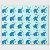blauwe olifant cadeaupapier (Vlak)