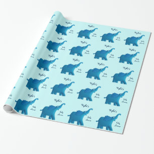 blauwe olifant cadeaupapier