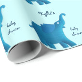 blauwe olifant cadeaupapier (Rol Hoek)