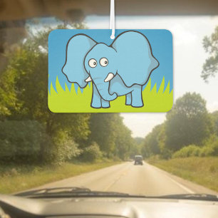 Blauwe olifant cartoon auto luchtverfrisser