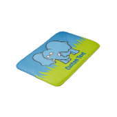 Blauwe olifant cartoon badmat (Gekanteld)