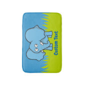 Blauwe olifant cartoon badmat (Voorkant Verticaal)