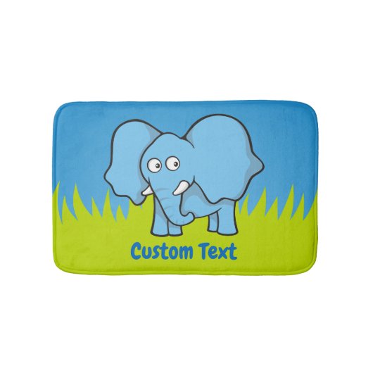 Blauwe olifant cartoon badmat (Voorkant)