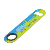 Blauwe olifant cartoon bar sleutel speed flessenopener (Voorkant Gekanteld)