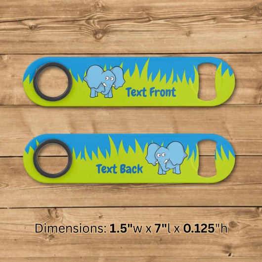 Blauwe olifant cartoon bar sleutel speed flessenopener