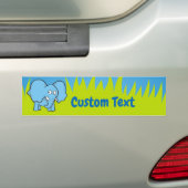 Blauwe olifant cartoon bumper sticker (Op auto)