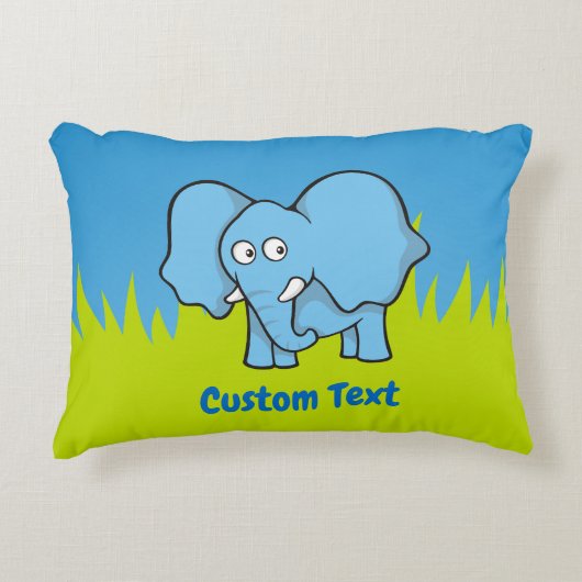Blauwe olifant cartoon decoratieve kussens (Voorkant)