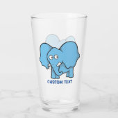 Blauwe Olifant Cartoon Glas (Achterkant)