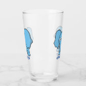 Blauwe Olifant Cartoon Glas (Links)
