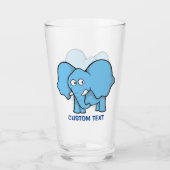 Blauwe Olifant Cartoon Glas (Voorkant)