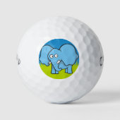 Blauwe olifant cartoon golfballen (Voorkant)