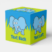 Blauwe olifant cartoon gunstige doos bedankdoosjes (Achterkant)