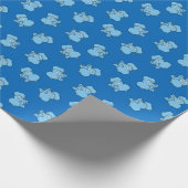 Blauwe olifant cartoon inpakpapier (Hoek)