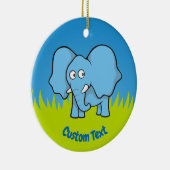 Blauwe olifant cartoon keramisch ornament (Rechts)