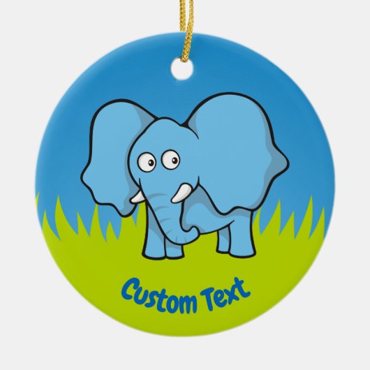 Blauwe olifant cartoon keramisch ornament (Voorkant)