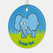 Blauwe olifant cartoon keramisch ornament (Links)