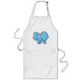 Blauwe olifant cartoon lang schort (Voorkant)