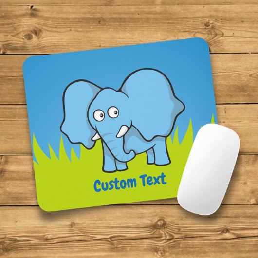 Blauwe olifant cartoon muismat