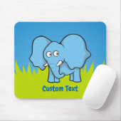 Blauwe olifant cartoon muismat (Met muis)