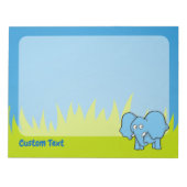 Blauwe olifant cartoon notitieblok (Voorkant)