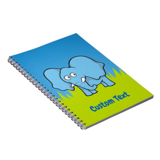 Blauwe olifant cartoon notitieboek (Rechterzijde)