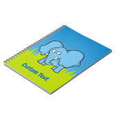 Blauwe olifant cartoon notitieboek (Linkerzijde)