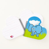 Blauwe Olifant Cartoon Notitieboek (Binnen)