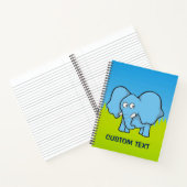Blauwe Olifant Cartoon Notitieboek (Binnen)