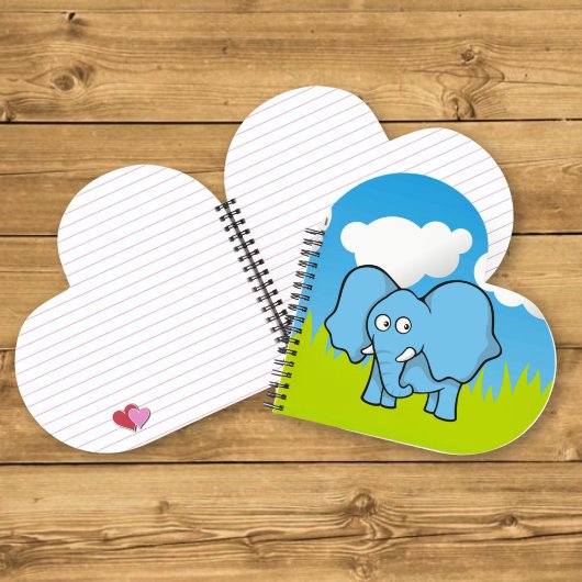 Blauwe Olifant Cartoon Notitieboek