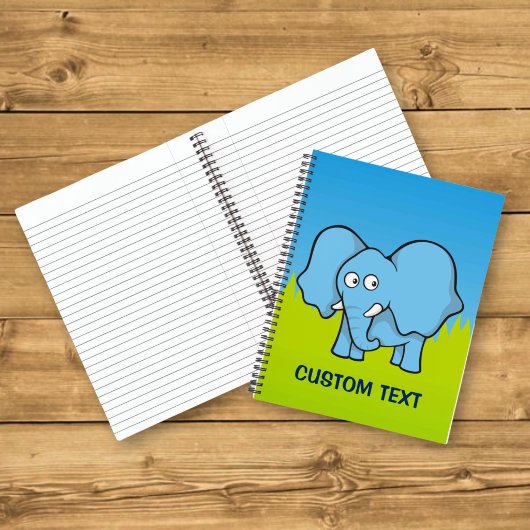 Blauwe Olifant Cartoon Notitieboek