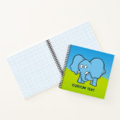 Blauwe Olifant Cartoon Notitieboek (Binnen)