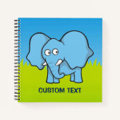 Blauwe Olifant Cartoon Notitieboek (Voorkant)