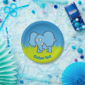 Blauwe olifant cartoon papier bord (Feest)