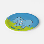 Blauwe olifant cartoon papier bord (Gekanteld)