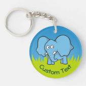Blauwe Olifant Cartoon Sleutelhanger (Voorkant)