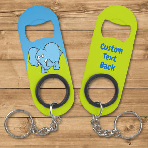 Blauwe olifant cartoon sleutelhanger flesopener mini flessenopener