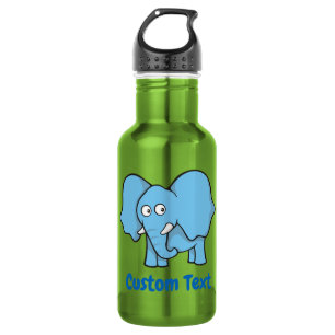 Blauwe olifant cartoon waterfles