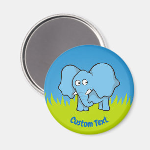 Blauwe olifant cartoonmagneet magneet