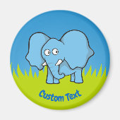 Blauwe olifant cartoonmagneet magneet (Voorkant)