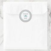 Blauwe Olifant Chevron Bedankt Favor Sticker (Tas)