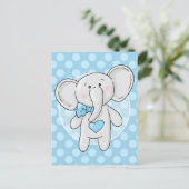 Blauwe olifant - Cute Baby Boys Room Nursery Briefkaart (Staand voorkant)