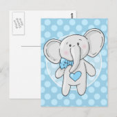 Blauwe olifant - Cute Baby Boys Room Nursery Briefkaart (Voorkant / Achterkant)