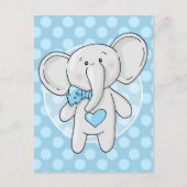 Blauwe olifant - Cute Baby Boys Room Nursery Briefkaart (Voorkant)
