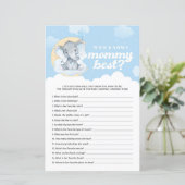 Blauwe olifant die mama het beste spel kent (Staand voorkant)