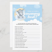 Blauwe olifant die mama het beste spel kent (Voorkant / Achterkant)